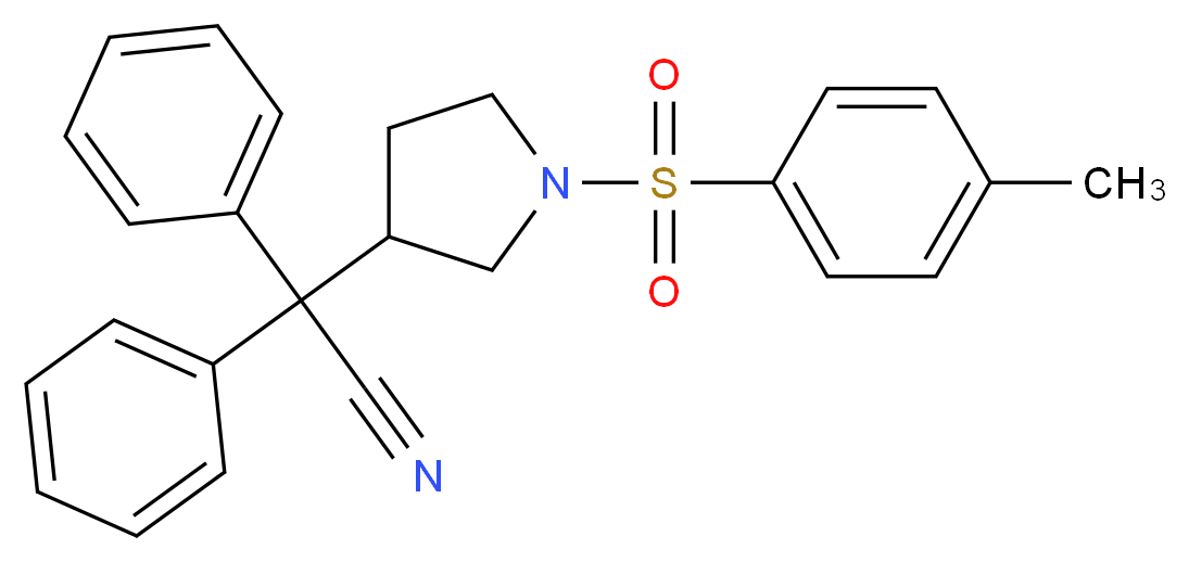 2-[1-(4-methylbenzenesulfonyl)pyrrolidin-3-yl]-2,2-diphenylacetonitrile_分子结构_CAS_133034-03-4