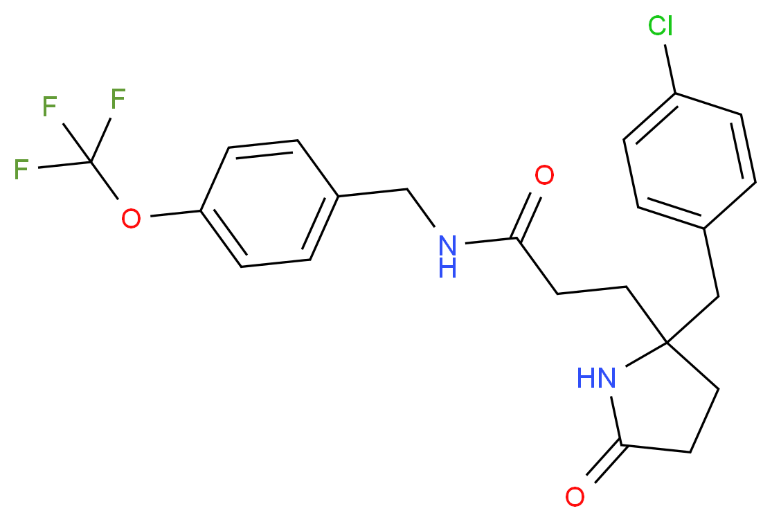 3-[2-(4-chlorobenzyl)-5-oxo-2-pyrrolidinyl]-N-[4-(trifluoromethoxy)benzyl]propanamide_分子结构_CAS_)