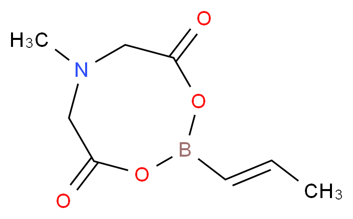 6-methyl-2-[(1E)-prop-1-en-1-yl]-1,3,6,2-dioxazaborocane-4,8-dione_分子结构_CAS_1104637-46-8