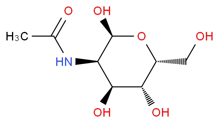 N-[(2S,3R,4S,5R,6R)-2,4,5-trihydroxy-6-(hydroxymethyl)oxan-3-yl]acetamide_分子结构_CAS_7772-94-3