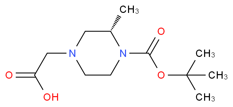 (S)-2-(4-(tert-butoxycarbonyl)-3-methylpiperazin-1-yl)acetic acid_分子结构_CAS_1240589-07-4)