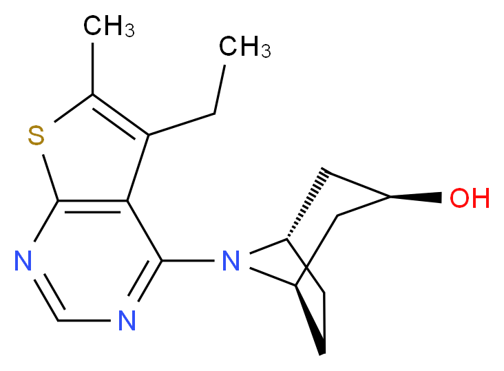 (3-endo)-8-(5-ethyl-6-methylthieno[2,3-d]pyrimidin-4-yl)-8-azabicyclo[3.2.1]octan-3-ol_分子结构_CAS_)