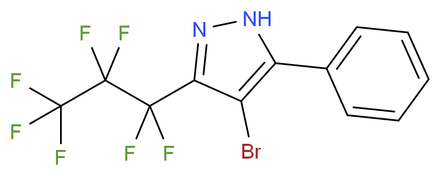 4-Bromo-3-(heptafluoroprop-1-yl)-5-(phenyl)pyrazole 97%_分子结构_CAS_82633-52-1)