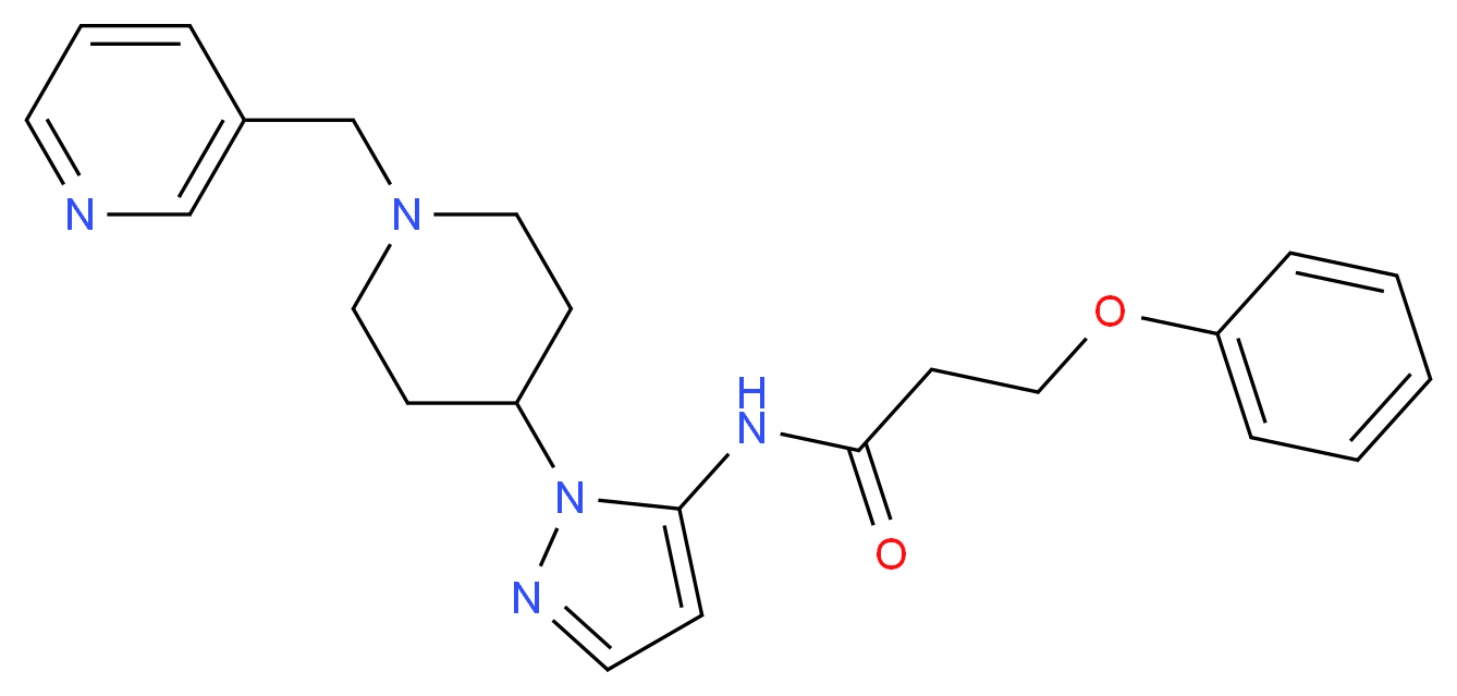 3-phenoxy-N-{1-[1-(3-pyridinylmethyl)-4-piperidinyl]-1H-pyrazol-5-yl}propanamide_分子结构_CAS_)