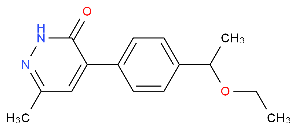 4-[4-(1-ethoxyethyl)phenyl]-6-methylpyridazin-3(2H)-one_分子结构_CAS_)