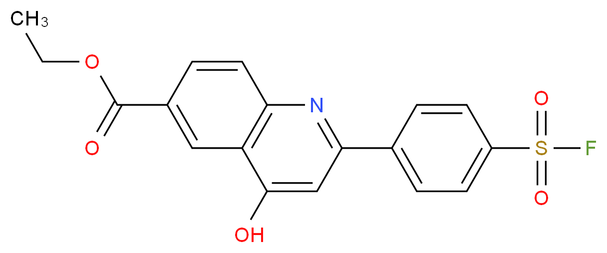 ethyl 2-[4-(fluorosulfonyl)phenyl]-4-hydroxyquinoline-6-carboxylate_分子结构_CAS_80789-71-5