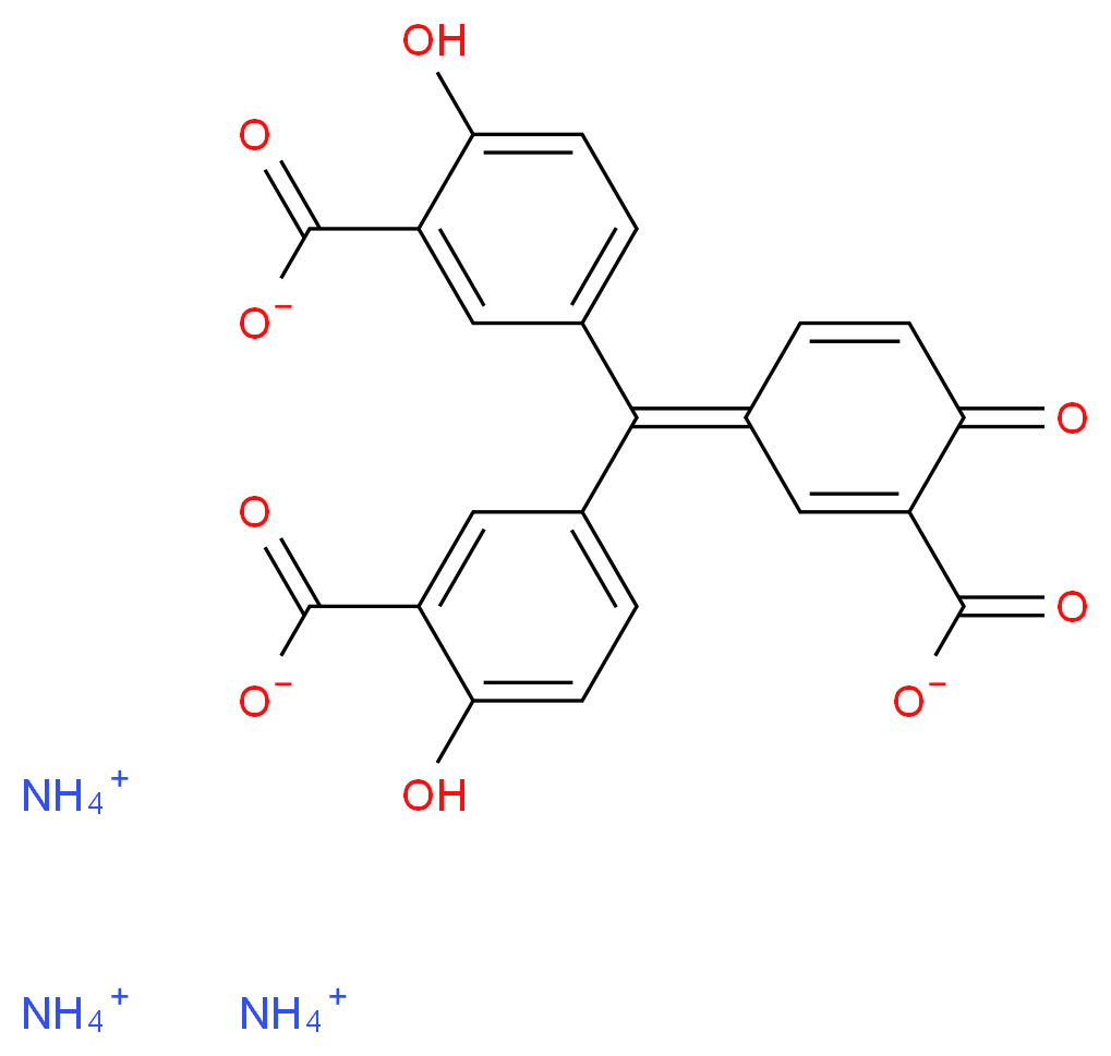 triammonium 5-[(3-carboxylato-4-hydroxyphenyl)(3-carboxylato-4-oxocyclohexa-2,5-dien-1-ylidene)methyl]-2-hydroxybenzoate_分子结构_CAS_569-58-4