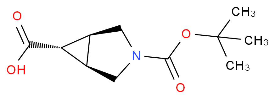 (1R,5S,6R)-3-[(tert-butoxy)carbonyl]-3-azabicyclo[3.1.0]hexane-6-carboxylic acid_分子结构_CAS_927679-54-7