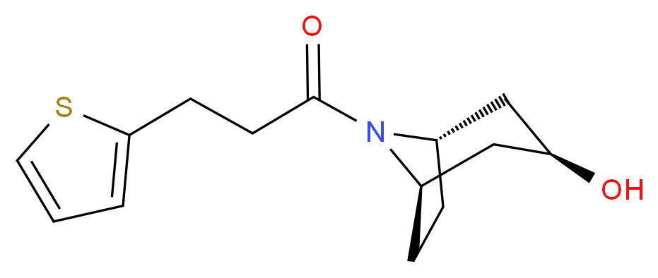 (1R*,5S*)-8-[3-(2-thienyl)propanoyl]-8-azabicyclo[3.2.1]octan-3-ol_分子结构_CAS_)