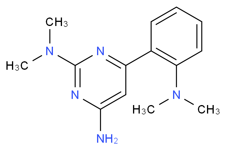 6-[2-(dimethylamino)phenyl]-N~2~,N~2~-dimethylpyrimidine-2,4-diamine_分子结构_CAS_)