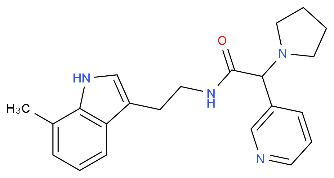 N-[2-(7-methyl-1H-indol-3-yl)ethyl]-2-pyridin-3-yl-2-pyrrolidin-1-ylacetamide_分子结构_CAS_)