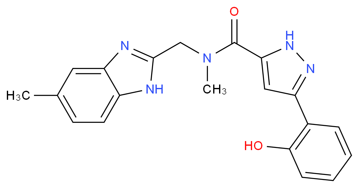 3-(2-hydroxyphenyl)-N-methyl-N-[(5-methyl-1H-benzimidazol-2-yl)methyl]-1H-pyrazole-5-carboxamide_分子结构_CAS_)