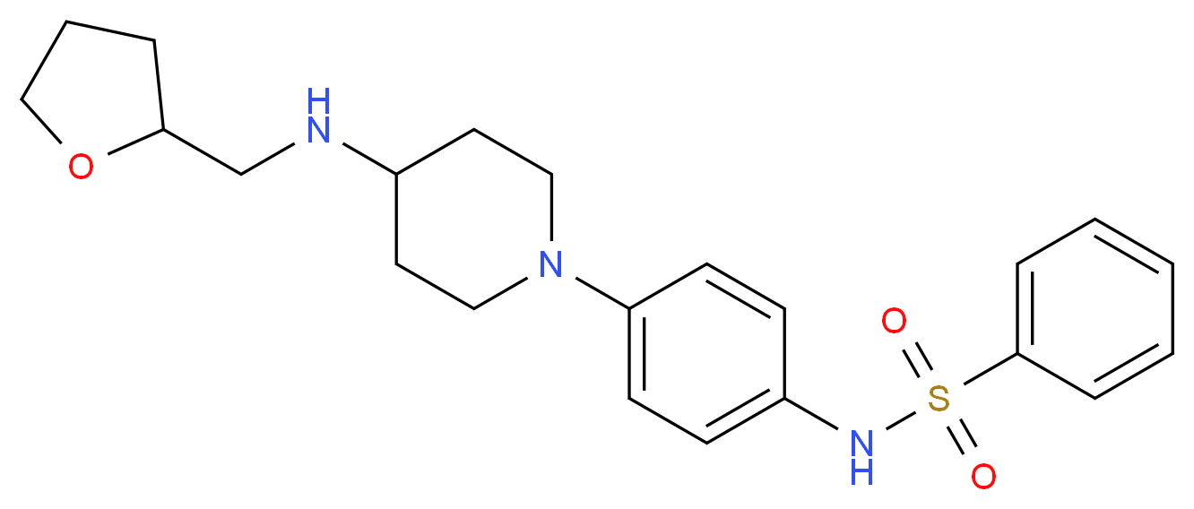 N-(4-{4-[(tetrahydro-2-furanylmethyl)amino]-1-piperidinyl}phenyl)benzenesulfonamide_分子结构_CAS_)