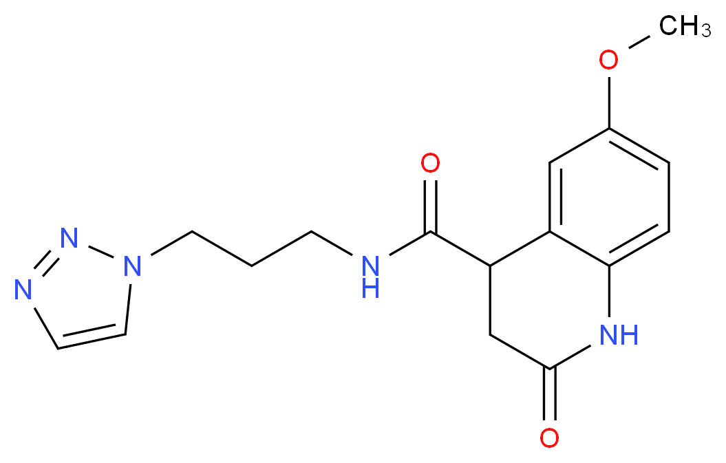 6-methoxy-2-oxo-N-[3-(1H-1,2,3-triazol-1-yl)propyl]-1,2,3,4-tetrahydro-4-quinolinecarboxamide_分子结构_CAS_)
