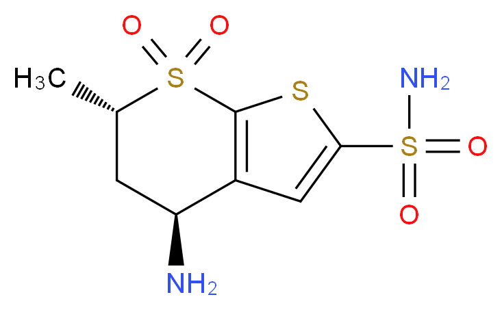 (2S,4S)-4-amino-2-methyl-1,1-dioxo-2H,3H,4H-1λ<sup>6</sup>,7-thieno[2,3-b][1λ<sup>6</sup>]thiopyran-6-sulfonamide_分子结构_CAS_154154-90-2