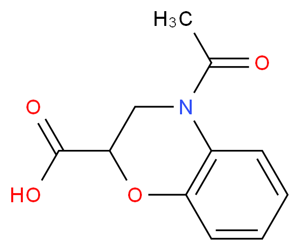 4-acetyl-3,4-dihydro-2H-1,4-benzoxazine-2-carboxylic acid_分子结构_CAS_92288-75-0
