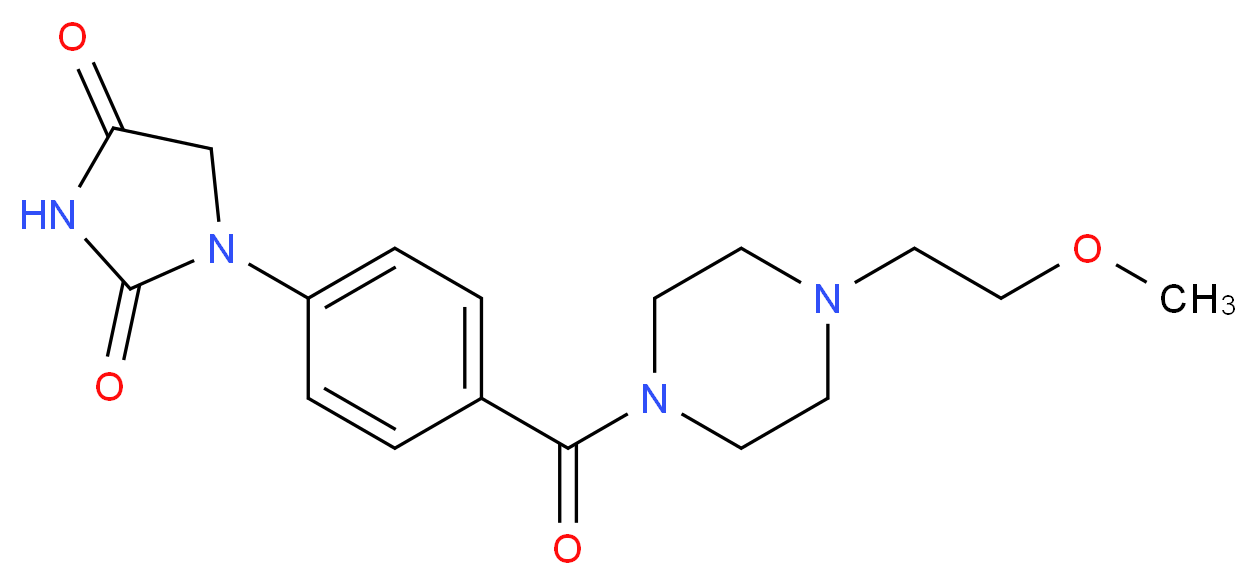 1-(4-{[4-(2-methoxyethyl)-1-piperazinyl]carbonyl}phenyl)-2,4-imidazolidinedione_分子结构_CAS_)