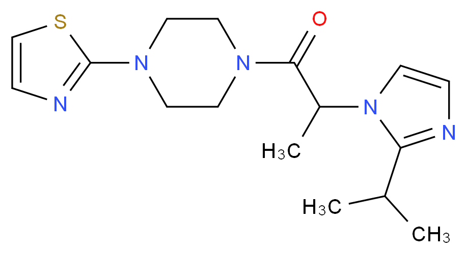 1-[2-(2-isopropyl-1H-imidazol-1-yl)propanoyl]-4-(1,3-thiazol-2-yl)piperazine_分子结构_CAS_)