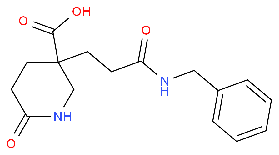 3-(2-Benzylcarbamoyl-ethyl)-6-oxo-piperidine-3-carboxylic acid_分子结构_CAS_361372-43-2)