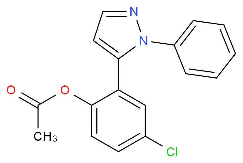 5-(5-氯-2-羟基苯基)-1-苯基吡唑乙酸酯_分子结构_CAS_480438-38-8)