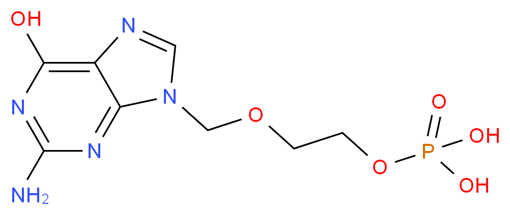 {2-[(2-amino-6-hydroxy-9H-purin-9-yl)methoxy]ethoxy}phosphonic acid_分子结构_CAS_66341-16-0