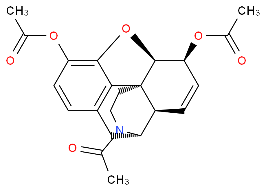 (1S,5S,13R,14S,17R)-4-acetyl-14-(acetyloxy)-12-oxa-4-azapentacyclo[9.6.1.0<sup>1</sup>,<sup>1</sup><sup>3</sup>.0<sup>5</sup>,<sup>1</sup><sup>7</sup>.0<sup>7</sup>,<sup>1</sup><sup>8</sup>]octadeca-7(18),8,10,15-tetraen-10-yl acetate_分子结构_CAS_65846-34-6