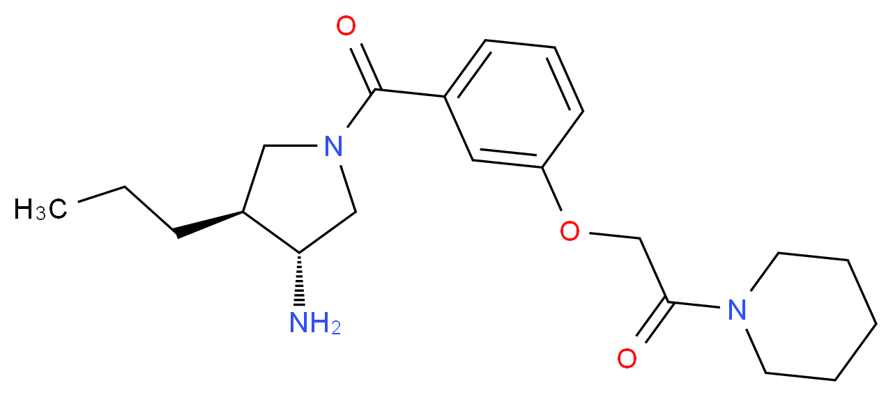 (3R*,4S*)-1-[3-(2-oxo-2-piperidin-1-ylethoxy)benzoyl]-4-propylpyrrolidin-3-amine_分子结构_CAS_)