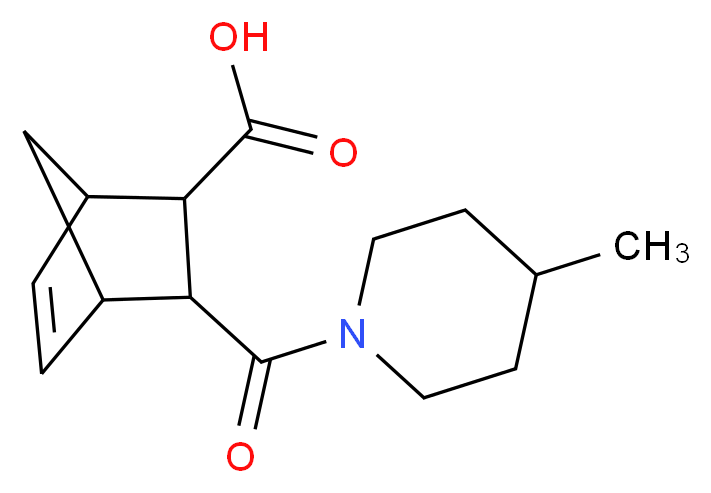 3-(4-methylpiperidine-1-carbonyl)bicyclo[2.2.1]hept-5-ene-2-carboxylic acid_分子结构_CAS_436810-99-0