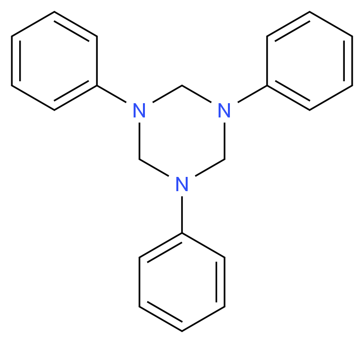 1,3,5-triphenyl-1,3,5-triazinane_分子结构_CAS_91-78-1