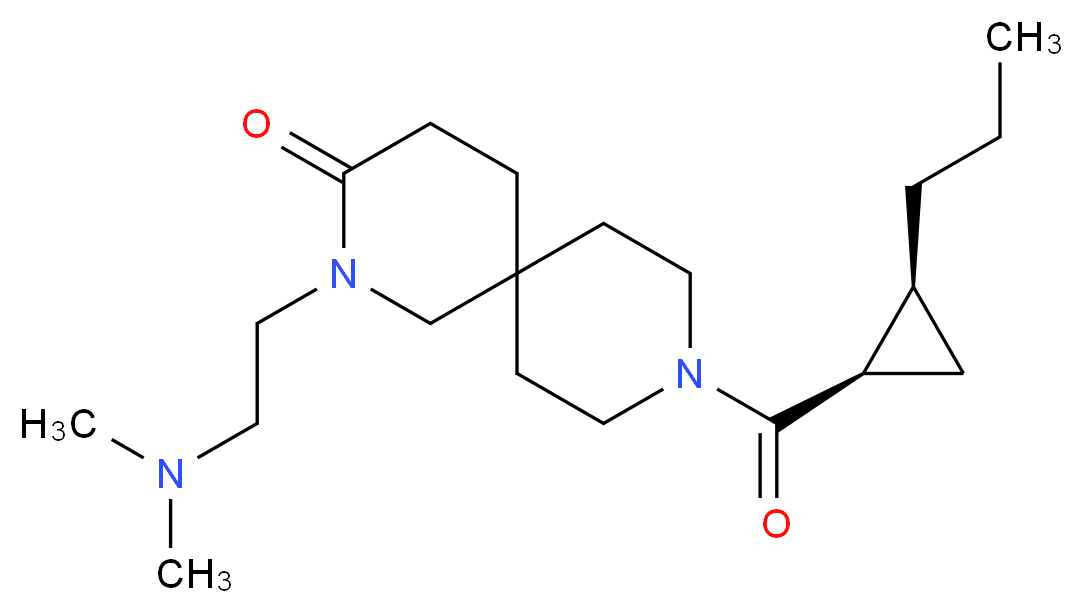2-[2-(dimethylamino)ethyl]-9-{[(1R*,2S*)-2-propylcyclopropyl]carbonyl}-2,9-diazaspiro[5.5]undecan-3-one_分子结构_CAS_)
