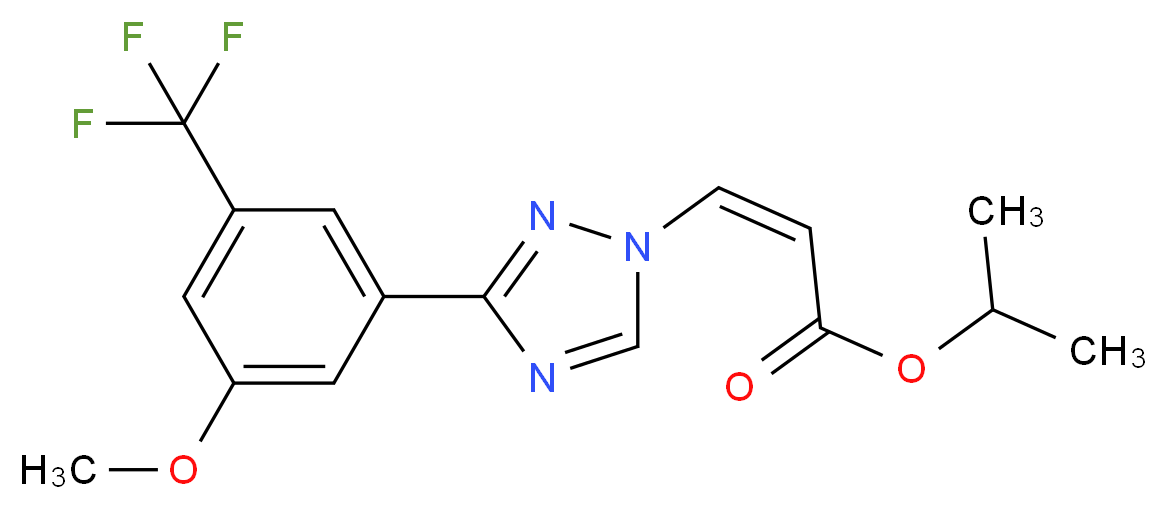 propan-2-yl (2Z)-3-{3-[3-methoxy-5-(trifluoromethyl)phenyl]-1H-1,2,4-triazol-1-yl}prop-2-enoate_分子结构_CAS_1333151-73-7