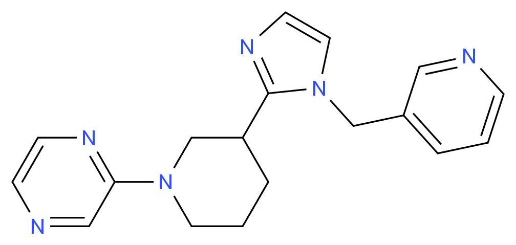 2-{3-[1-(pyridin-3-ylmethyl)-1H-imidazol-2-yl]piperidin-1-yl}pyrazine_分子结构_CAS_)