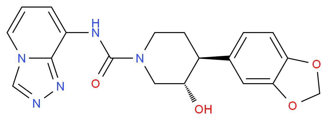 (3S*,4S*)-4-(1,3-benzodioxol-5-yl)-3-hydroxy-N-[1,2,4]triazolo[4,3-a]pyridin-8-ylpiperidine-1-carboxamide_分子结构_CAS_)