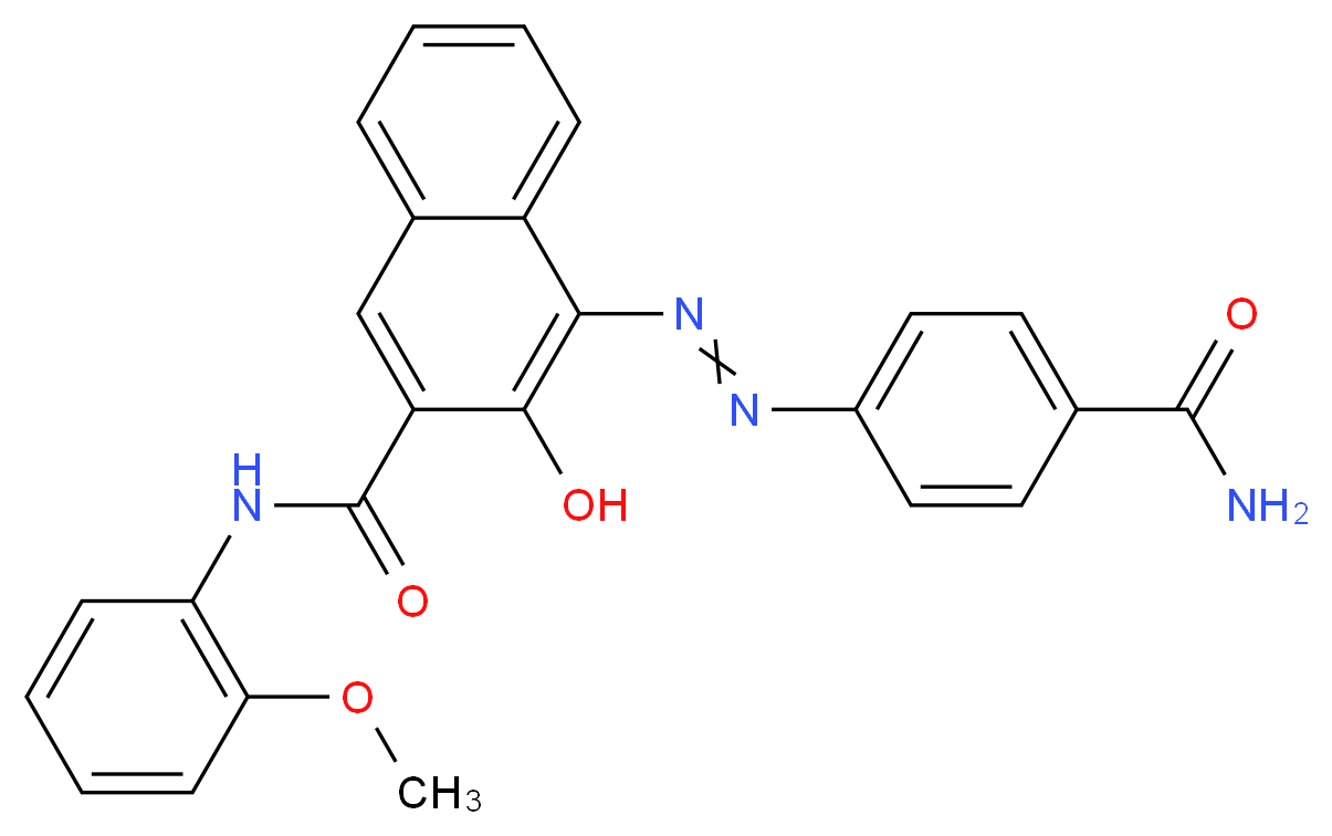 4-((4-(aminocarbonyl)phenyl)azo)-3-hydroxy-n-(2-methoxyphenyl)Naphthalene-2-carboxamide_分子结构_CAS_36968-27-1)