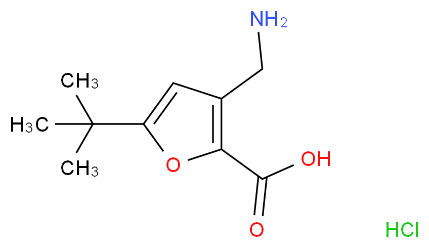 3-Aminomethyl-5-tert-butyl-furan-2-carboxylic acid hydrochloride_分子结构_CAS_)