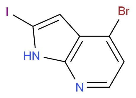 4-Bromo-2-iodo-7-azaindole_分子结构_CAS_1260879-70-6)