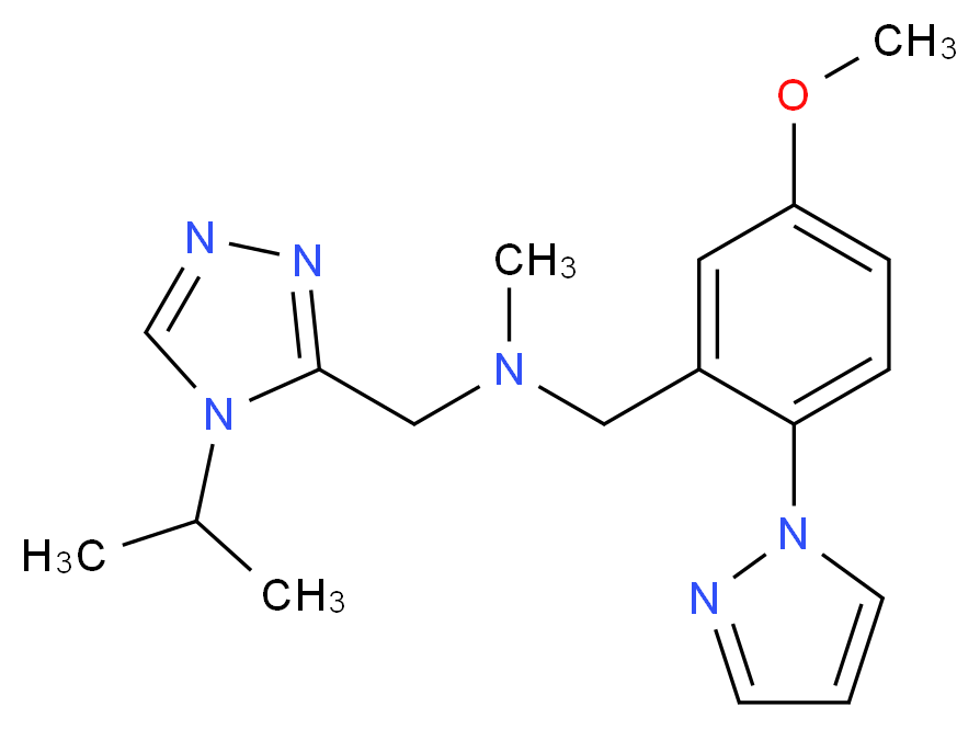 1-(4-isopropyl-4H-1,2,4-triazol-3-yl)-N-[5-methoxy-2-(1H-pyrazol-1-yl)benzyl]-N-methylmethanamine_分子结构_CAS_)