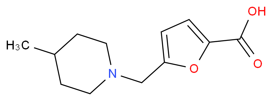 5-[(4-methyl-1-piperidinyl)methyl]-2-furoic acid_分子结构_CAS_883543-32-6)