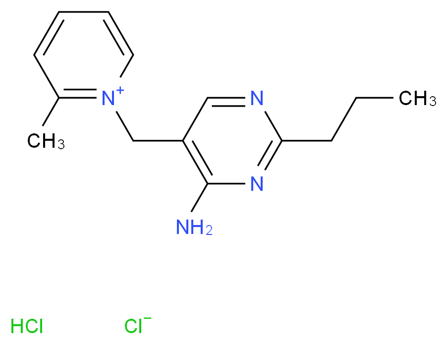 1-[(4-amino-2-propylpyrimidin-5-yl)methyl]-2-methylpyridin-1-ium hydrochloride chloride_分子结构_CAS_137-88-2