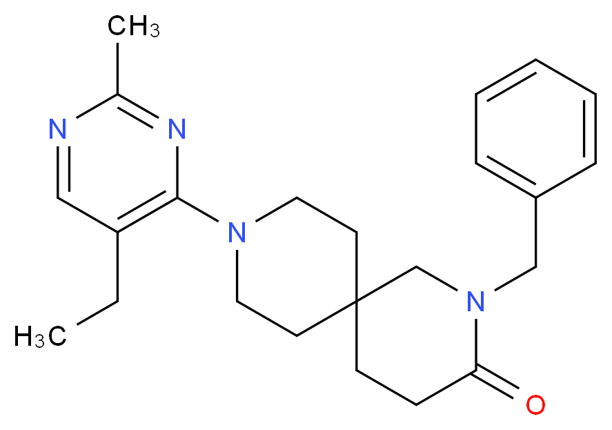2-benzyl-9-(5-ethyl-2-methylpyrimidin-4-yl)-2,9-diazaspiro[5.5]undecan-3-one_分子结构_CAS_)