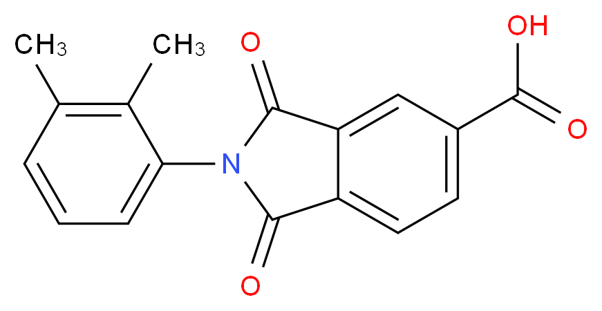 2-(2,3-dimethylphenyl)-1,3-dioxo-2,3-dihydro-1H-isoindole-5-carboxylic acid_分子结构_CAS_294667-08-6