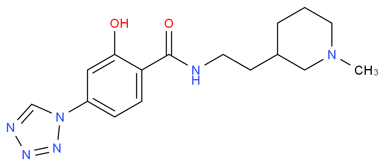 2-hydroxy-N-[2-(1-methylpiperidin-3-yl)ethyl]-4-(1H-tetrazol-1-yl)benzamide_分子结构_CAS_)