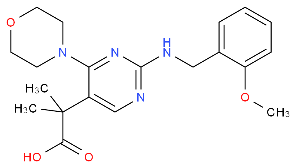 2-{2-[(2-methoxybenzyl)amino]-4-morpholin-4-ylpyrimidin-5-yl}-2-methylpropanoic acid_分子结构_CAS_)