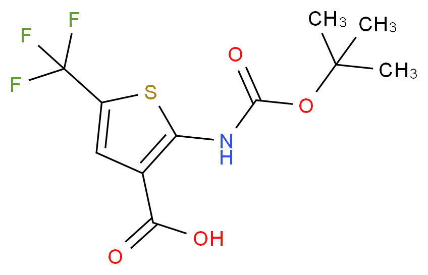 2-[(TERT-BUTOXYCARBONYL)AMINO]-5-(TRIFLUOROMETHYL)THIOPHENE-3-CARBOXYLIC ACID_分子结构_CAS_)