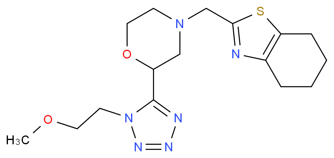 2-({2-[1-(2-methoxyethyl)-1H-tetrazol-5-yl]morpholin-4-yl}methyl)-4,5,6,7-tetrahydro-1,3-benzothiazole_分子结构_CAS_)