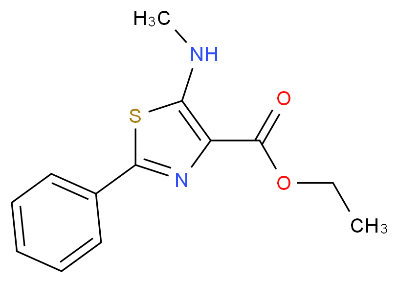 ETHYL 5-(METHYLAMINO)-2-PHENYLTHIAZOLE-4-CARBOXYLATE_分子结构_CAS_128269-82-9)