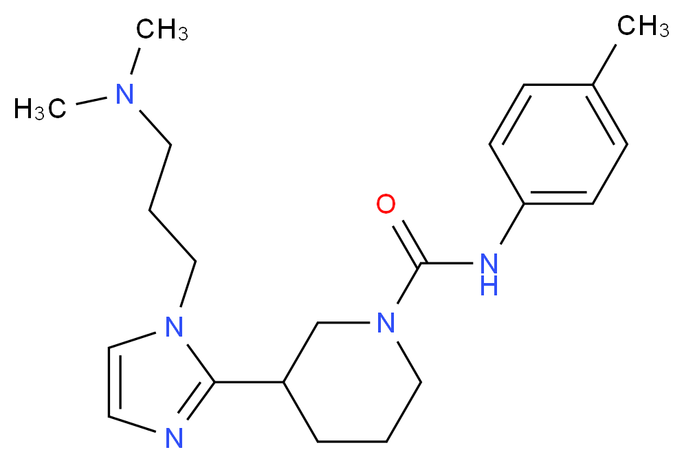 3-{1-[3-(dimethylamino)propyl]-1H-imidazol-2-yl}-N-(4-methylphenyl)-1-piperidinecarboxamide_分子结构_CAS_)