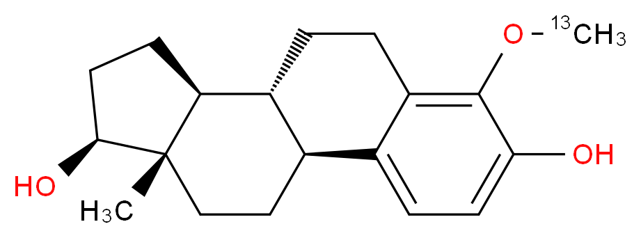 (1S,10R,11S,14S,15S)-6-(<sup>1</sup><sup>3</sup>C)methoxy-15-methyltetracyclo[8.7.0.0<sup>2</sup>,<sup>7</sup>.0<sup>1</sup><sup>1</sup>,<sup>1</sup><sup>5</sup>]heptadeca-2,4,6-triene-5,14-diol_分子结构_CAS_1217442-62-0