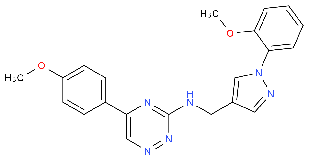 5-(4-methoxyphenyl)-N-{[1-(2-methoxyphenyl)-1H-pyrazol-4-yl]methyl}-1,2,4-triazin-3-amine_分子结构_CAS_)