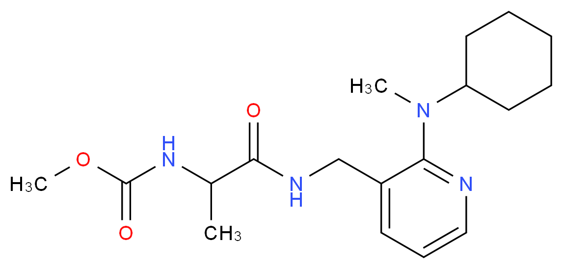 methyl {2-[({2-[cyclohexyl(methyl)amino]pyridin-3-yl}methyl)amino]-1-methyl-2-oxoethyl}carbamate_分子结构_CAS_)